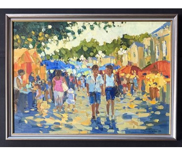 Потворова Т.В "Летний вечер в Ялте"2008г. Холст, масло. Размер с рамой 55х75 см. № 4033 (артикул №4033) - фото №1