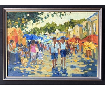 Потворова Т.В "Летний вечер в Ялте"2008г. Холст, масло. Размер с рамой 55х75 см. № 4033 (артикул №4033) - фото №2