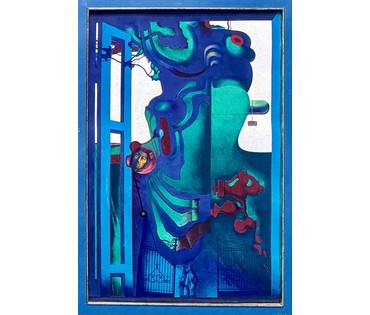 Cкрипниченко Г.С. Каталожная работа "Адчыненые дзверы", 1974 г. Смешанная техника. Размер с рамой и паспарту 75,5х58 см. № 4041 (артикул №4041) - фото №3