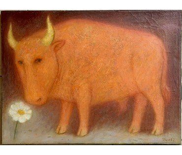 Иванов Г.Н "Телец", 1996г. Холст, масло. Размер 62,5х46,5 см. № 4042 (артикул №4042) - фото №3