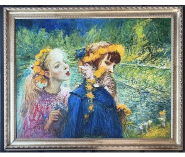 Смоляк А.Н. Каталожная работа "Одуванчики", 2006г. Холст, масло. Размер с рамой 101,5х82 см. № 4046 (артикул №4046) - фото №4