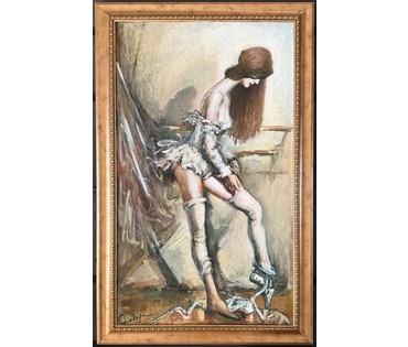 Смоляк А.Н. Каталожная работа "Танцовщица", 2010г. Холст, масло. Размер с рамой 112х71 см. № 4047 (артикул №4047) - фото №3