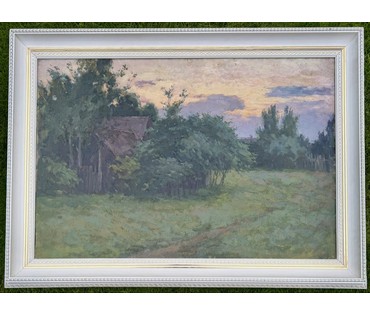 Данциг М.В "Вечер", 1957 г. Холст, масло. Размер с рамой 98х71,5 см. № 4050 (артикул №№ 4050) - фото №2