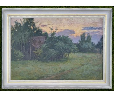 Данциг М.В "Вечер", 1957 г. Холст, масло. Размер с рамой 98х71,5 см. № 4050 (артикул №№ 4050) - фото №3
