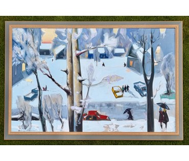 Щемелёв Л.Д "Завулак Якуба Коласа", 2001 г. Холст, масло. Размер с родной рамой 153х103 см. № 4057 Бронь (артикул №4057) - фото №1