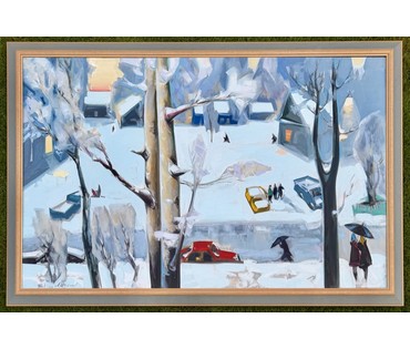 Щемелёв Л.Д "Завулак Якуба Коласа", 2001 г. Холст, масло. Размер с родной рамой 153х103 см. № 4057 Бронь (артикул №4057) - фото №7
