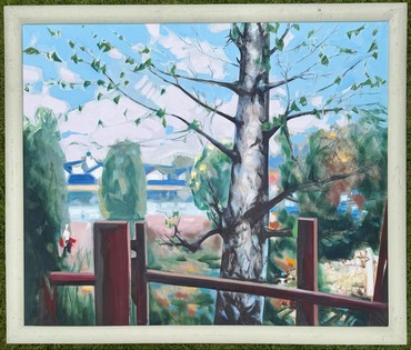 Щемелёв Л.Д "Вясна ў Астрашыцкім",2007 г. Холст, масло. Размер с рамой 130х111 см. № 4058 (артикул №4058) - фото №1