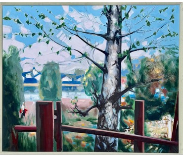 Щемелёв Л.Д "Вясна ў Астрашыцкім",2007 г. Холст, масло. Размер с рамой 130х111 см. № 4058 (артикул №4058) - фото №2