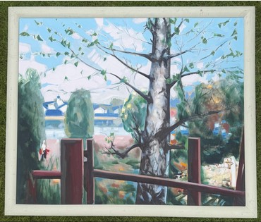 Щемелёв Л.Д "Вясна ў Астрашыцкім",2007 г. Холст, масло. Размер с рамой 130х111 см. № 4058 (артикул №4058) - фото №4