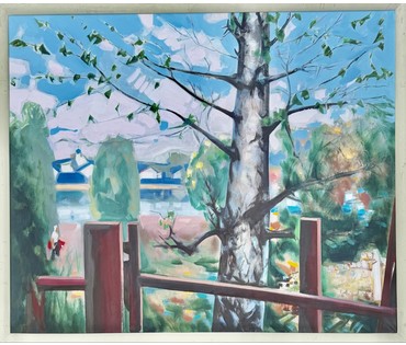 Щемелёв Л.Д "Вясна ў Астрашыцкім",2007 г. Холст, масло. Размер с рамой 130х111 см. № 4058 (артикул №4058) - фото №5