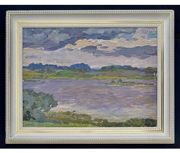 Данциг М.В "Холодный ветер", 1985 г. Картон, масло. Размер с рамой 82х65 см. № 4059 (артикул №4059) - фото №2