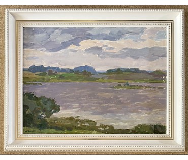 Данциг М.В "Холодный ветер", 1985 г. Картон, масло. Размер с рамой 82х65 см. № 4059 (артикул №4059) - фото №3