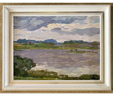 Данциг М.В "Холодный ветер", 1985 г. Картон, масло. Размер с рамой 82х65 см. № 4059 (артикул №4059) - фото №4