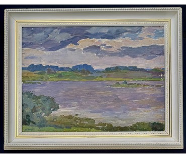 Данциг М.В "Холодный ветер", 1985 г. Картон, масло. Размер с рамой 82х65 см. № 4059 (артикул №4059) - фото №5