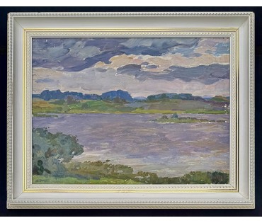 Данциг М.В "Холодный ветер", 1985 г. Картон, масло. Размер с рамой 82х65 см. № 4059 (артикул №4059) - фото №7