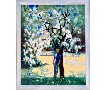 Щемелёв Л.Д "Весна Нарочанская", 2009 г. Холст, масло. Размер с рамой 110х90 см. № 4063 (артикул №4063) - фото №3