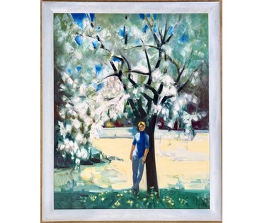 Щемелёв Л.Д "Весна Нарочанская", 2009 г. Холст, масло. Размер с рамой 110х90 см. № 4063 (артикул №4063) - фото №5