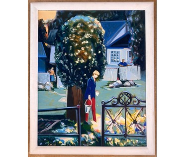 Щемелёв Л.Д "На окраине Минска", 2004 г. Холст, масло. Размер с родной рамой 90х111 см. № 4066 (артикул №4066) - фото №1