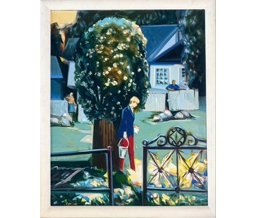 Щемелёв Л.Д "На окраине Минска", 2004 г. Холст, масло. Размер с родной рамой 90х111 см. № 4066 (артикул №4066) - фото №2