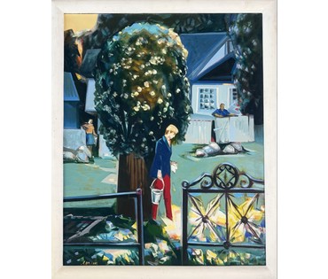 Щемелёв Л.Д "На окраине Минска", 2004 г. Холст, масло. Размер с родной рамой 90х111 см. № 4066 (артикул №4066) - фото №3