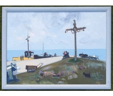 Щемелёв Л.Д "Субота ў Астрашыцкім", 2003 г. Холст, масло. Размер с родной рамой 125х97 см. № 4072 (артикул №4072) - фото №3