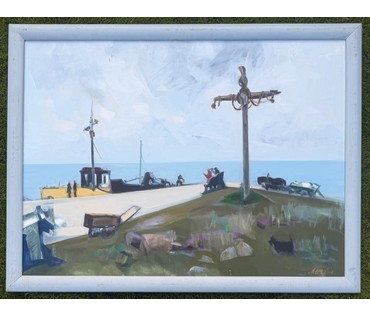 Щемелёв Л.Д "Субота ў Астрашыцкім", 2003 г. Холст, масло. Размер с родной рамой 125х97 см. № 4072 (артикул №4072) - фото №5