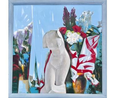 Щемелёв Л.Д "Вясна", 2006 г. Холст, масло. Размер с родной рамой 110х110 см. № 4073 (артикул №4073) - фото №3