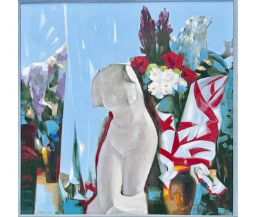 Щемелёв Л.Д "Вясна", 2006 г. Холст, масло. Размер с родной рамой 110х110 см. № 4073 (артикул №4073) - фото №4