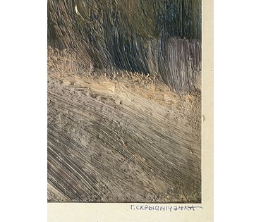 Скрипниченко Г.С "Минск, р-н ул. Захарова и Хладокомбината", 1962 г. Картон, масло. Размер с рамой 63х53 см. № 4075 (артикул №4075) - фото №4