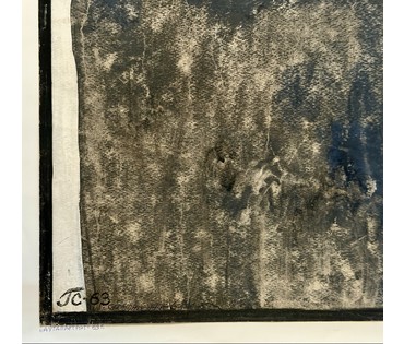 Скрипниченко Г.С "Автопортрет", 1968 г. Бумага, смешанная техника. Размер 49х68 см. № 4076 (артикул №4076) - фото №2