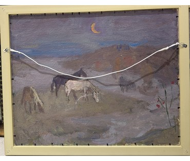Козловский А.С "Голубая песня". Картон, масло. Размер с рамой 69х59,5 см. № 4087 (артикул №4087) - фото №2