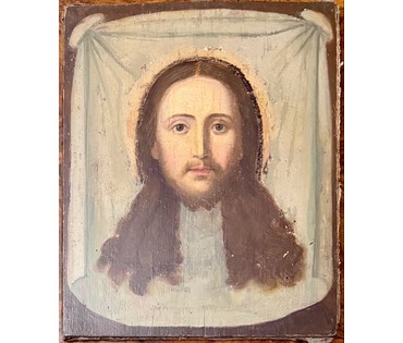 Спас Нерукотворный. Россия ,1870 г. (84) Размер 22х27 см. Размер с киотом 33,5х38 см. № 4096 (артикул №4096) - фото №5