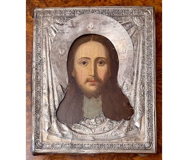 Спас Нерукотворный. Россия ,1870 г. (84) Размер 22х27 см. Размер с киотом 33,5х38 см. № 4096 (артикул №4096) - фото №2