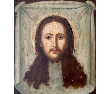 Спас Нерукотворный. Россия ,1870 г. (84) Размер 22х27 см. Размер с киотом 33,5х38 см. № 4096 (артикул №4096) - фото №4