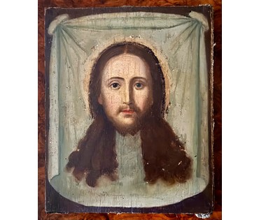Спас Нерукотворный. Россия ,1870 г. (84) Размер 22х27 см. Размер с киотом 33,5х38 см. № 4096 (артикул №4096) - фото №3