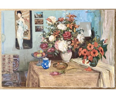 Фетисов И.Я "Натюрморт в интерьере", 1977 г. Холст, масло. Размер 125х86 см. № 4099 (артикул №4099) - фото №3