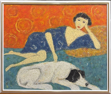 Лисовский А.С "Сиеста", 2021 г. ДВП, акрил. Размер с рамой 64х54 см. № 4122 (артикул №4122) - фото №1