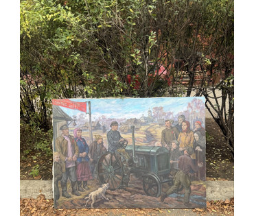 Садков В.Н "Первый трактор", холст, масло. Размер 118х163 см. № 4126 (артикул №4126) - фото №7