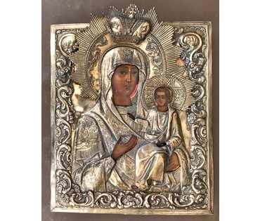 Икона "Одигитрия". Россия, 1859 г. 84 НЕТ В НАЛИЧИИ (артикул №147) - фото №1