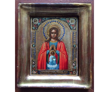 Икона "Пресвятая Богородица Поможения Родам"; Россия, 19ый век; №153