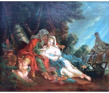Картина "Вертумн и Помона". Последователь Франсуа Буше. 18 век. (артикул №219) - фото №2