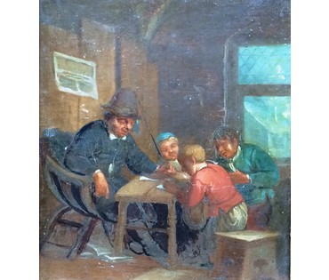 Картина "Мудрый учитель". Голландия, XIX век. (артикул №225) - фото №2