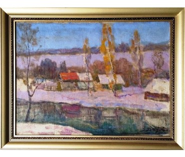 Картина "Белорусская деревня". Дмухайло Иван Семенович. №232