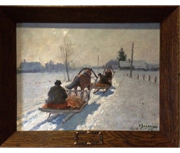 Егоров А.А. “Зима. Вечереет”. Начало XX в. НЕТ В НАЛИЧИИ! (артикул №265) - фото №1