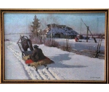 Егоров А.А. Пара картин "Сани". Начало XX в. (артикул №266) - фото №5