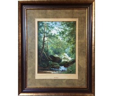 Картина "Альпы. Лесная река". Süs,Wilhelmina (1861-1933). (артикул №272) - фото №1