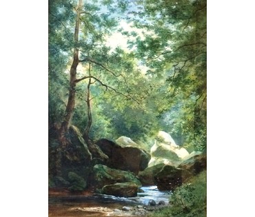 Картина "Альпы. Лесная река". Süs,Wilhelmina (1861-1933). (артикул №272) - фото №2