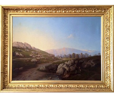 Картина "Охотники на привале". (артикул №287) - фото №1