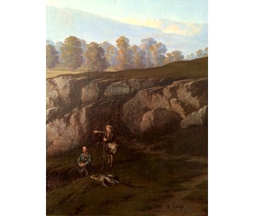 Картина "Охотники на привале". (артикул №287) - фото №8