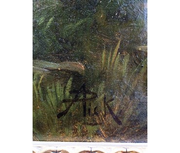 Картина "Прогулка". Антон Пик (1840-1905). Австрия №289